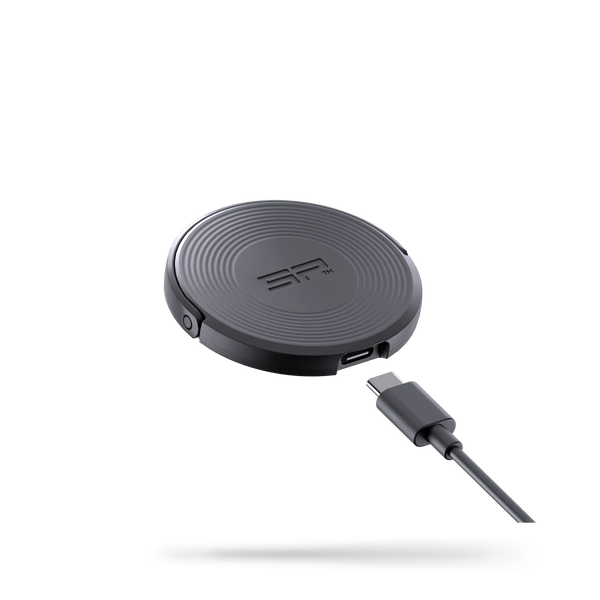 Black wireless charging pad with USB-C cable